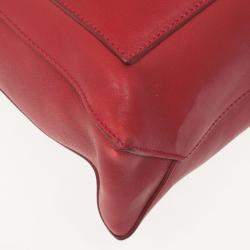 Pre Owned Celine Red Leather Envelope Pocket Tote