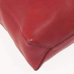 Pre Owned Celine Red Leather Envelope Pocket Tote