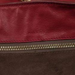 Pre Owned Celine Red Leather Envelope Pocket Tote