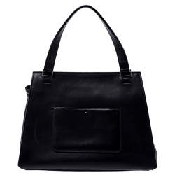 Pre Owned Celine Black/Grey Leather Medium Edge Top Handle Bag
