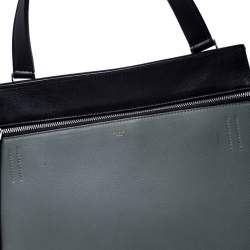 Pre Owned Celine Black/Grey Leather Medium Edge Top Handle Bag