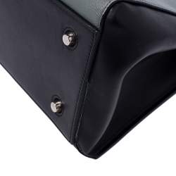 Pre Owned Celine Black/Grey Leather Medium Edge Top Handle Bag