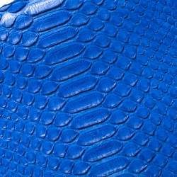 Celine Blue Python and Suede Medium Trapeze Top Handle Bag