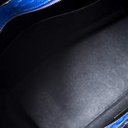 Celine Blue Python and Suede Medium Trapeze Top Handle Bag