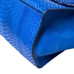 Celine Blue Python and Suede Medium Trapeze Top Handle Bag