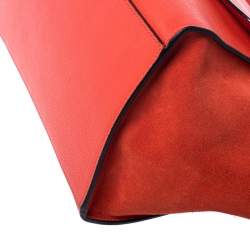 Pre Owned Celine Orange Leather and Suede Medium Trapeze Bag