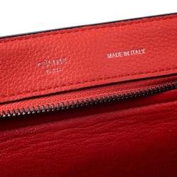 Pre Owned Celine Orange Leather and Suede Medium Trapeze Bag