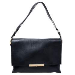Pre Owned Celine Black Calfskin Leather Blade Flap Bag