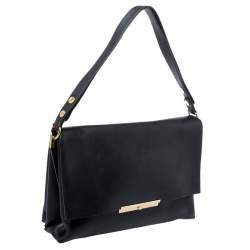 Pre Owned Celine Black Calfskin Leather Blade Flap Bag