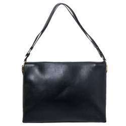 Pre Owned Celine Black Calfskin Leather Blade Flap Bag