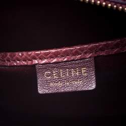 Pre Owned حقيبة سيلين نانو لاغيدج جلد ثعبان عنابي داكنة