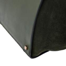 Pre Owned Celine Green Suede Medium Phantom Luggage Tote