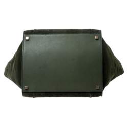 Pre Owned Celine Green Suede Medium Phantom Luggage Tote