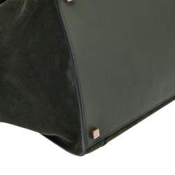 Pre Owned Celine Green Suede Medium Phantom Luggage Tote