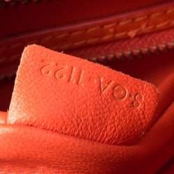 Pre Owned Celine Orange Python Mini Luggage Tote