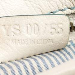 Pre Owned Celine Blue/White Monogram Canvas and Leather Shoulder Bag