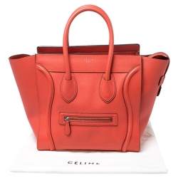 Pre Owned حقيبة يد سيلين ميني لاغيدج جلد برتقالي