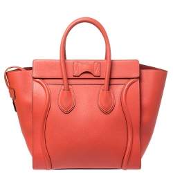 Pre Owned حقيبة يد سيلين ميني لاغيدج جلد برتقالي