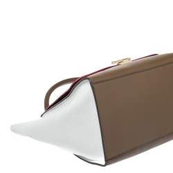 Pre Owned Celine Tricolor Leather and Suede Medium Trapeze Bag