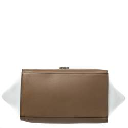 Pre Owned Celine Tricolor Leather and Suede Medium Trapeze Bag