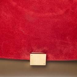 Pre Owned Celine Tricolor Leather and Suede Medium Trapeze Bag
