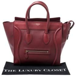 مملوكة مسبقًا حقيبة يد سيلين لاغدغ ميني جلد حمراء