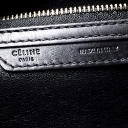 Pre Owned Celine Tri Color Python Embossed Leather Mini Luggage Tote