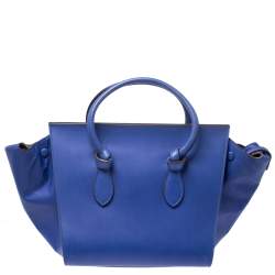 Pre Owned Celine Blue Leather Mini Tie Tote
