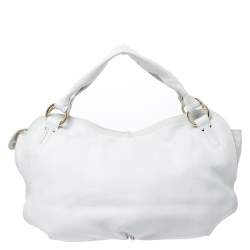 Celine White Leather Large Bittersweet Hobo