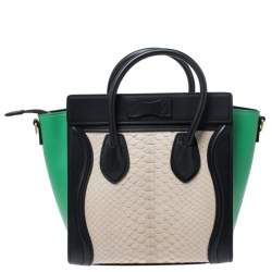 مملوكة مسبقًا Celine Multicolor Python and Leather Nano Luggage Tote