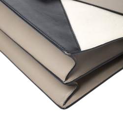 Pre Owned Celine Tricolor Leather and Calfhair Medium Diamond Shoulder Bag