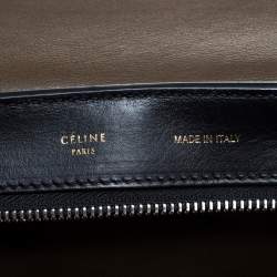Pre Owned Celine Multicolor Python/Suede and Leather Medium Trapeze Top Handle Bag