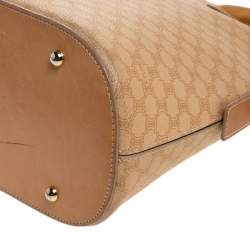 Pre Owned Celine Beige Coated Canvas Vintage Macadam Satchel