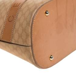 Pre Owned Celine Beige Coated Canvas Vintage Macadam Satchel