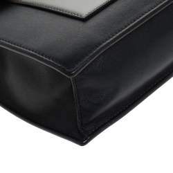 Pre Owned Celine Tri Color Leather and Patent Leather Pocket Clutch on Chain