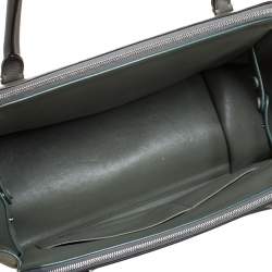 Pre Owned Celine Olive Green Leather Double Zip Trapeze Top Handle Bag