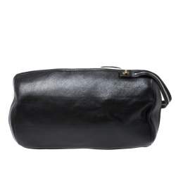 Pre Owned Celine White/Black Leather Vintage Weekender Bag
