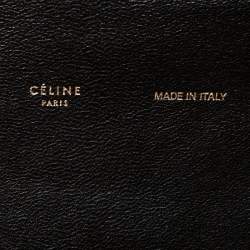 Pre Owned Celine Black Leather Cabas Fold-Over Clutch 