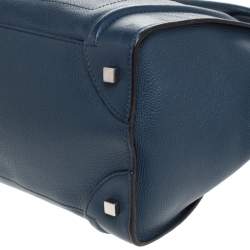 مملوكة مسبقًا Celine Dark Blue Leather Mini Luggage Tote