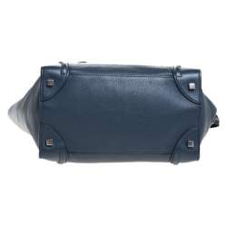 مملوكة مسبقًا Celine Dark Blue Leather Mini Luggage Tote