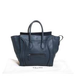 مملوكة مسبقًا Celine Dark Blue Leather Mini Luggage Tote