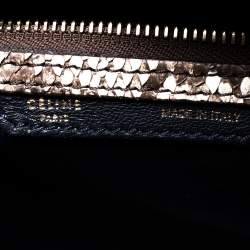 Pre Owned Celine Beige Python Medium Luggage Tote