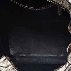 Pre Owned Celine Beige Python Medium Luggage Tote