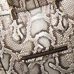 Pre Owned Celine Beige Python Medium Luggage Tote