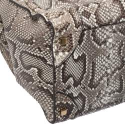 Pre Owned Celine Beige Python Medium Luggage Tote