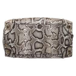Pre Owned Celine Beige Python Medium Luggage Tote
