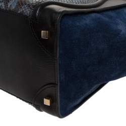 Pre Owned Celine Multicolor Python/Suede and Leather Mini Luggage Tote