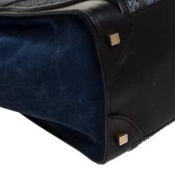 Pre Owned Celine Multicolor Python/Suede and Leather Mini Luggage Tote