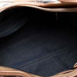 Pre Owned Celine Grey/Metallic Macadam Fabric and Leather Shoulder Bag