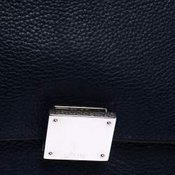 Pre Owned Celine Navy Blue Leather Medium Trapeze Top Handle Bag
